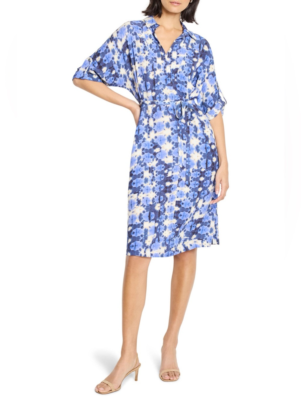 Nic+Zoe Devon Shibori Stone Tie Belt Dress Sz XL